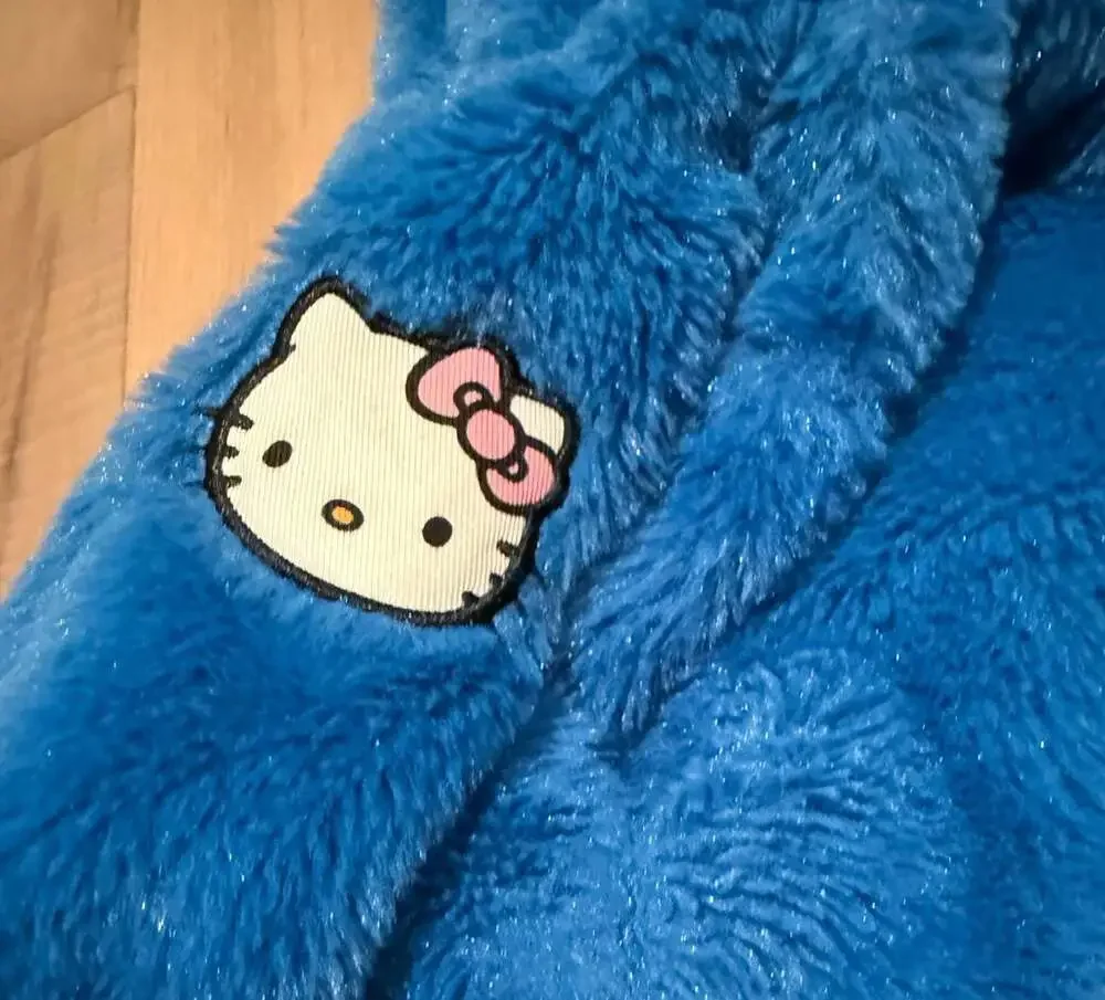 Sanrio Hello Kitty Puffer Jacket Size 2T Pink Blue Faux Fur